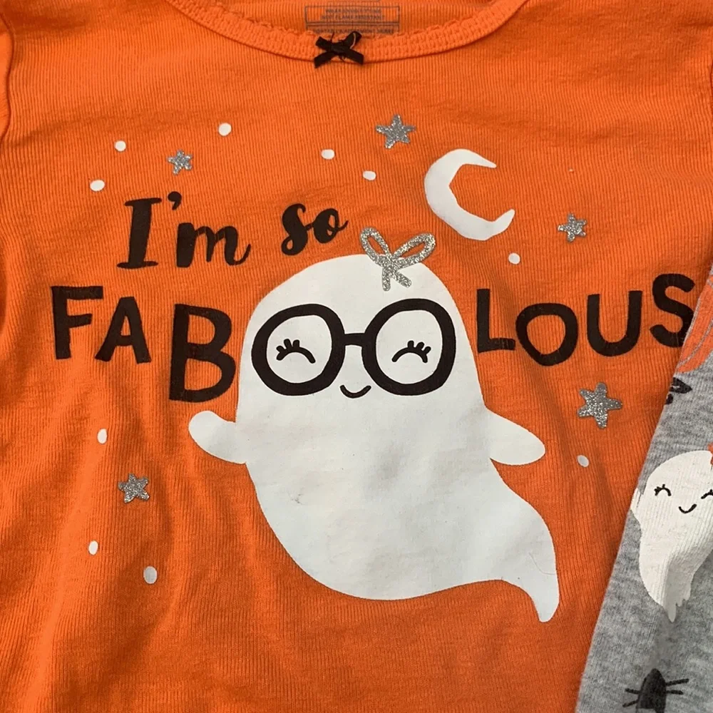 Halloween Outfits Pajama Bundle Cat Ghost 24 months